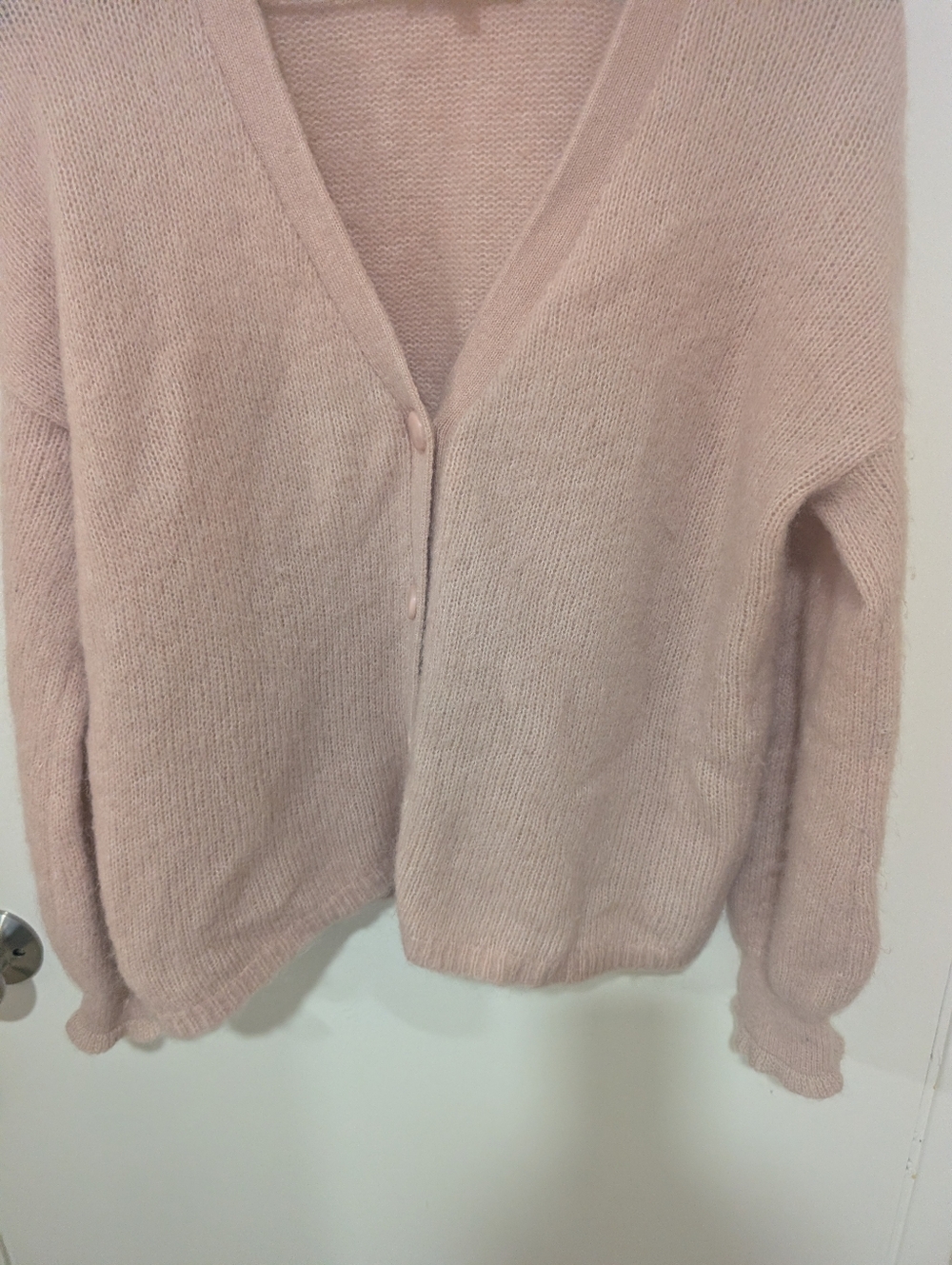 Sezane Mia Cardigan In Powder Pink - Picture 7 of 15